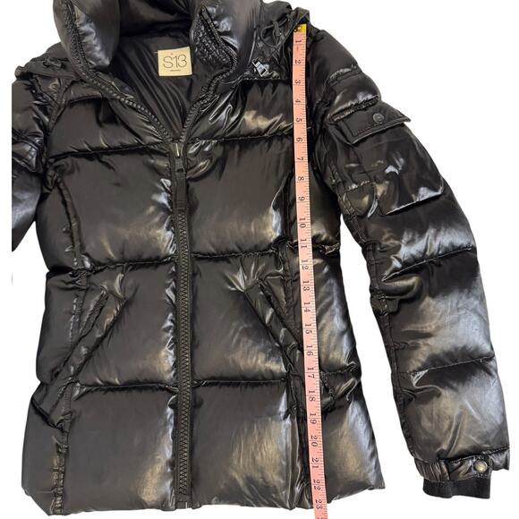 S13 Black Kylie Down Puffer Jacket with Hood Size Extra Small - Picture 13 of 16